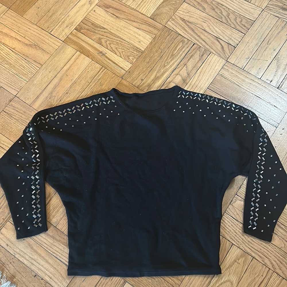 Snazzy, studded, sweater shirt